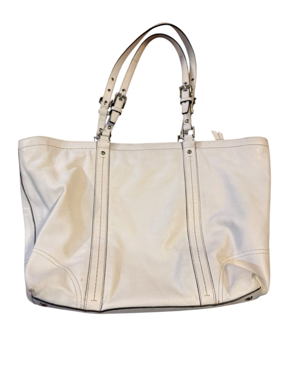 Coach Leather Tote Bag in Cream/white - Picture 8 of 11